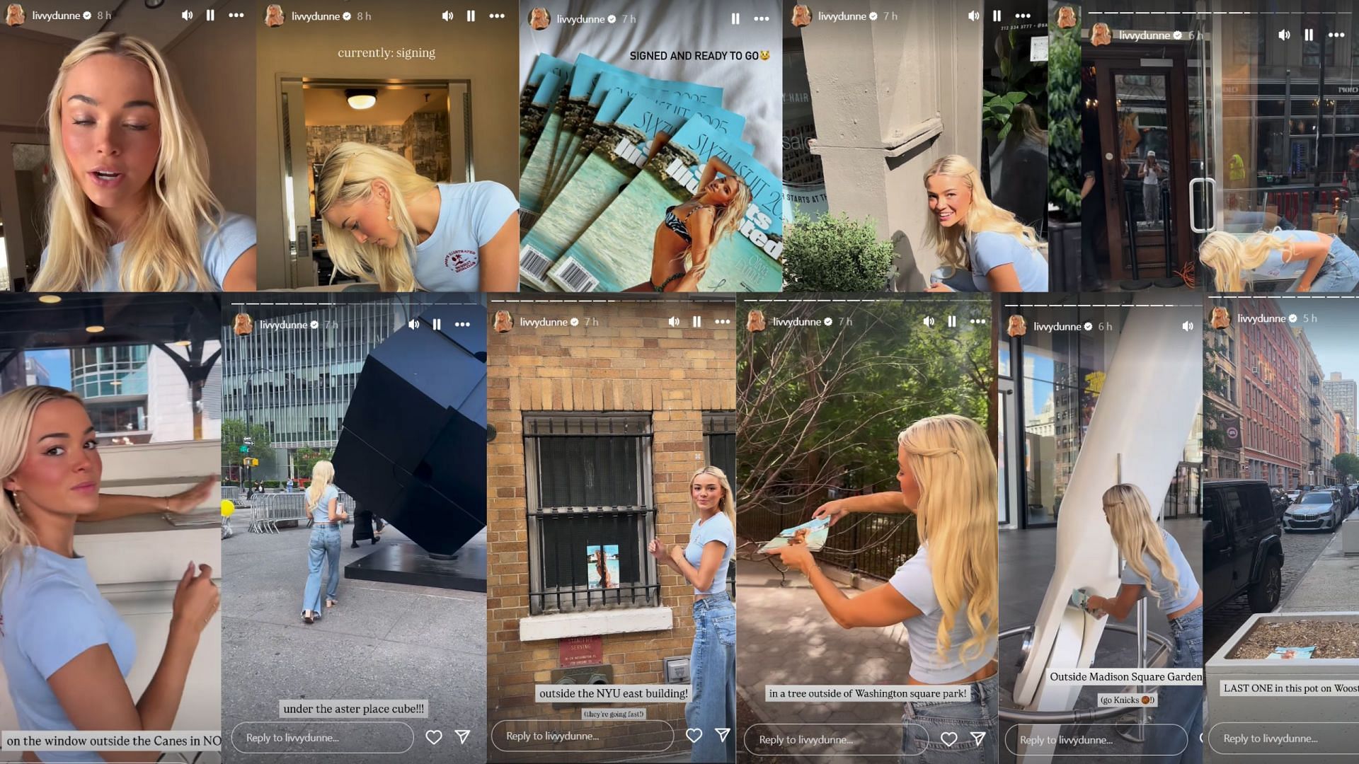Screenshots of a few Instagram stories (image via IG/@livvydunne)